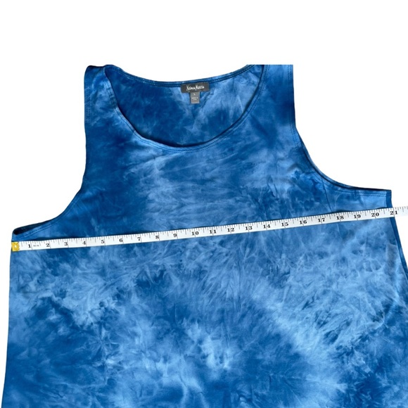 Neiman Marcus Tie Dye Blue Flowy Tank Top, Boho Chic - Size L - Picture 6 of 11